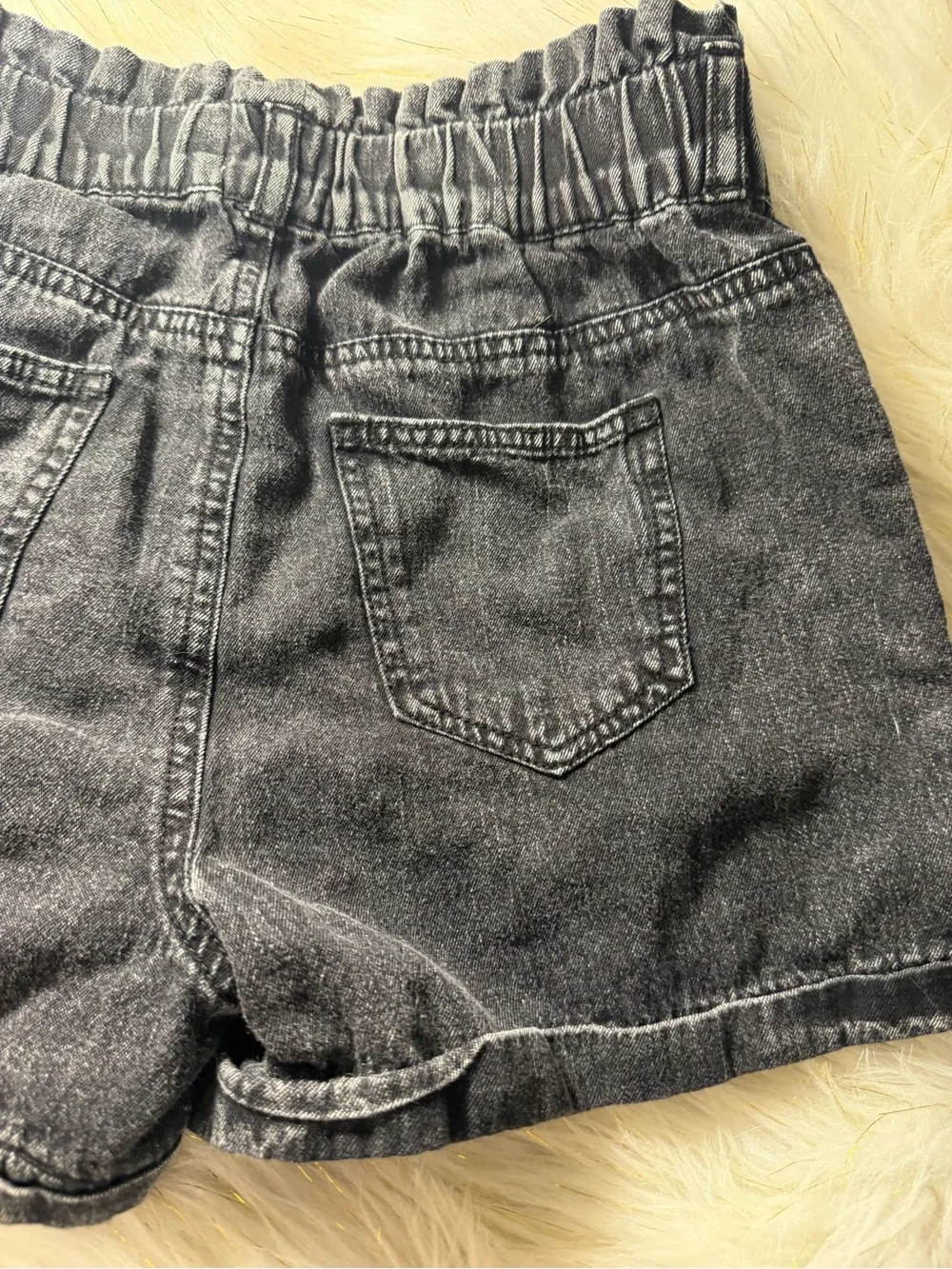 Kids Youth Black Washed Denim Shorts